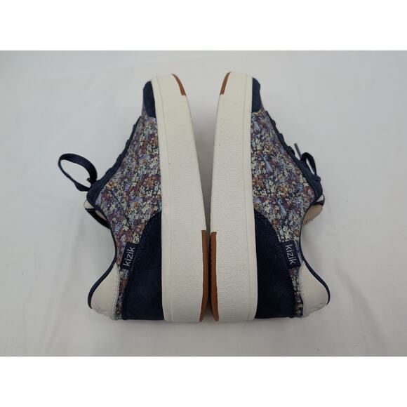 NWOT Kizik Prague Canvas Hands Free Sneaker Navy Floral Women's 7 Men's 5.5 - Picture 5 of 8